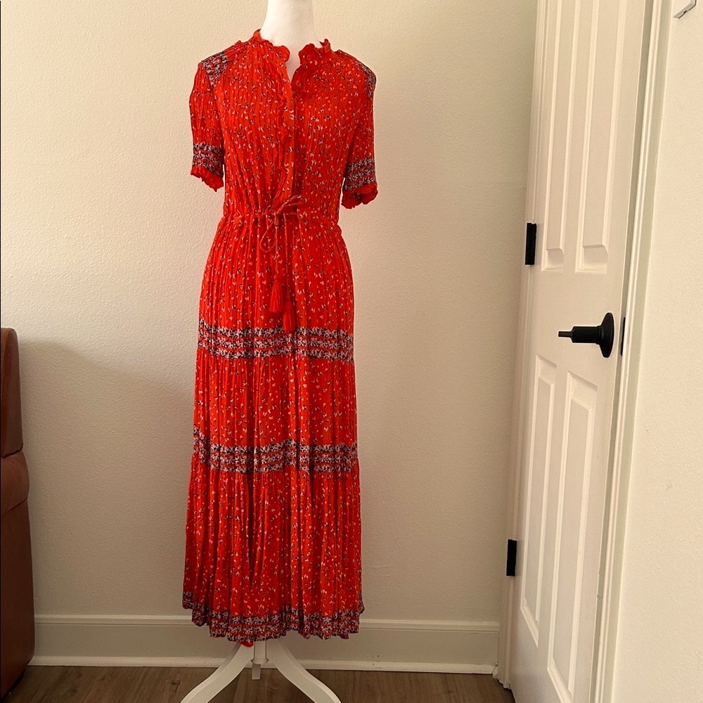 Free People Orange and Ebony/Cream  Maxi Dress